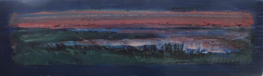 Lichtmoment 2014. Gemengde techniek op hout, 8 bij 40 cm; verkocht