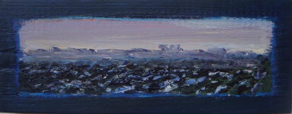 Voren, 2016. Gemengde techniek op hout, 11 bij 30 cm; verkocht